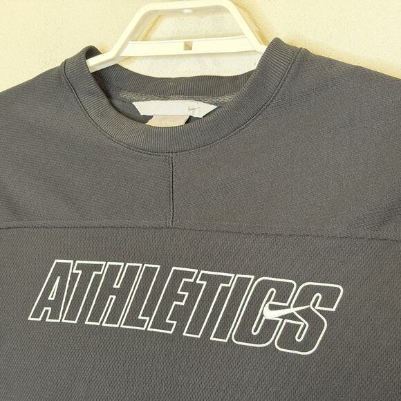 Nike Athletics Pull Over Shirt Mens Size Large Black Long Sleeve Crew Neck Logo - Picture 2 of 10